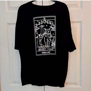 Cat Ufo Moon Tarot Womans 2X T shirt